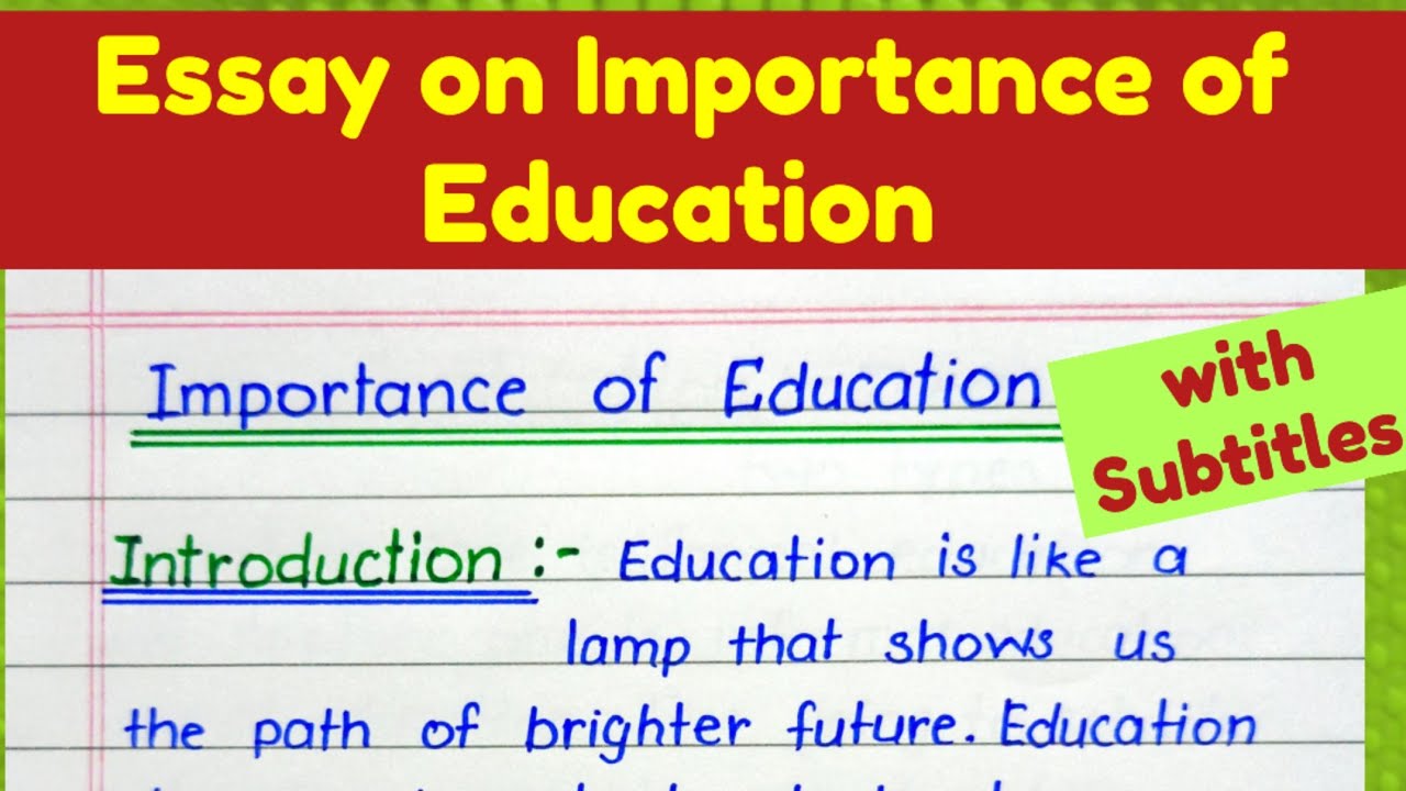 how to write an essay on importance of education|importance of education essay#importanceofeducation