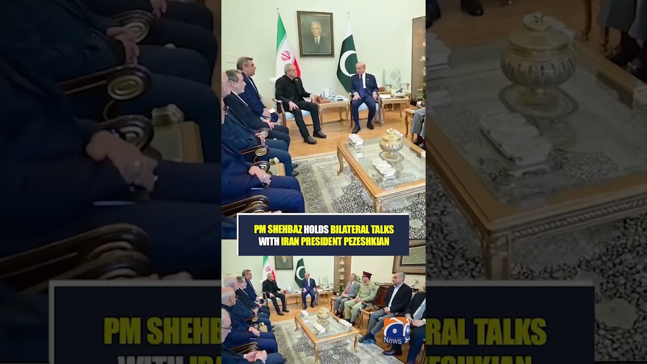 PM Shehbaz Holds Bilateral Talks With Iran President Pezeshkian | Geo News English