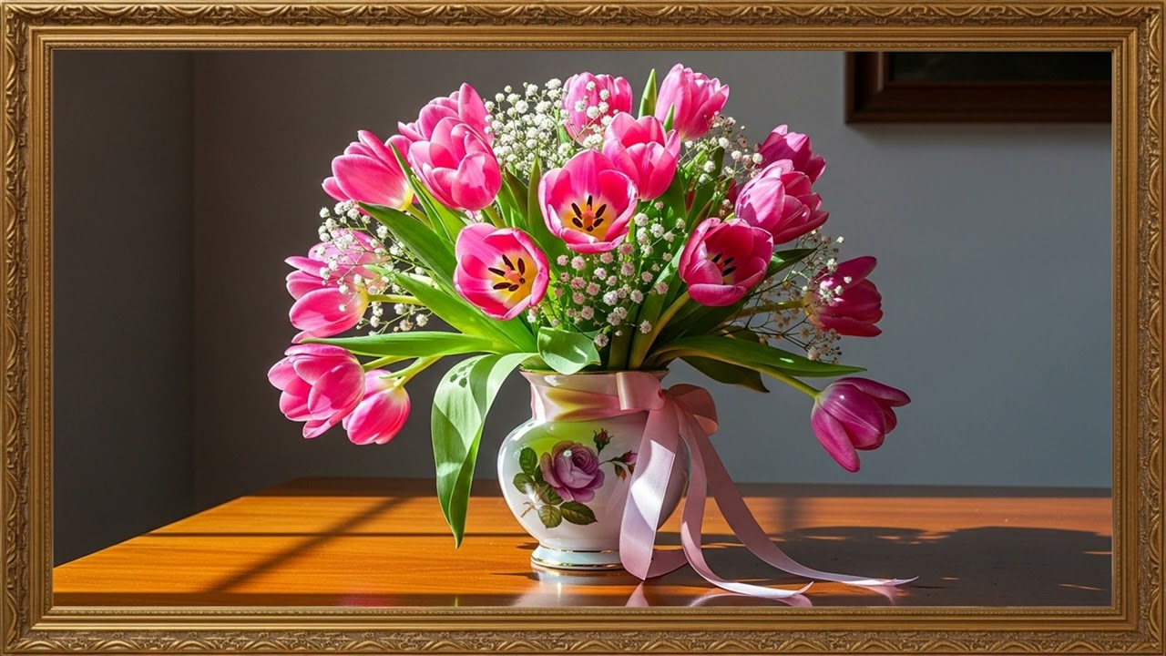 Graceful Lily Flower Canvas | Peaceful Decorative Art Screen