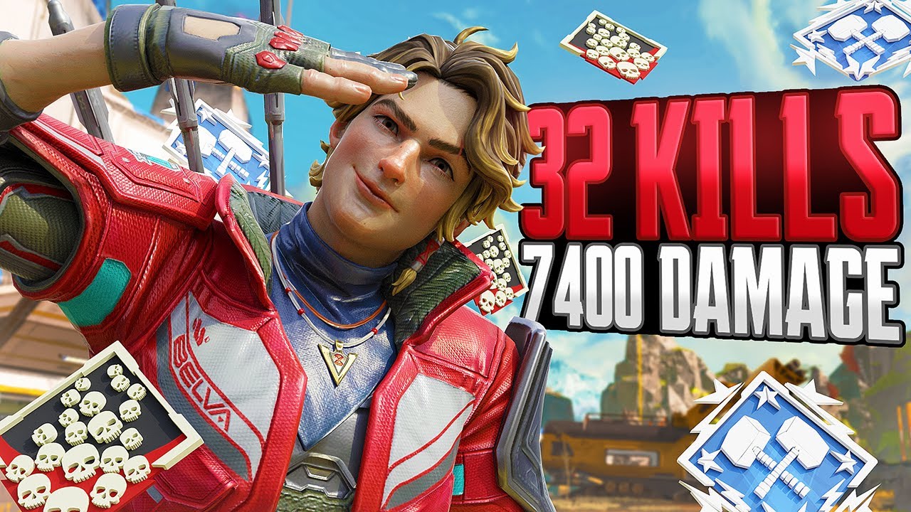 INSANE Sparrow SOLO and 32 KILLS & 7,470 Damage Apex Legends