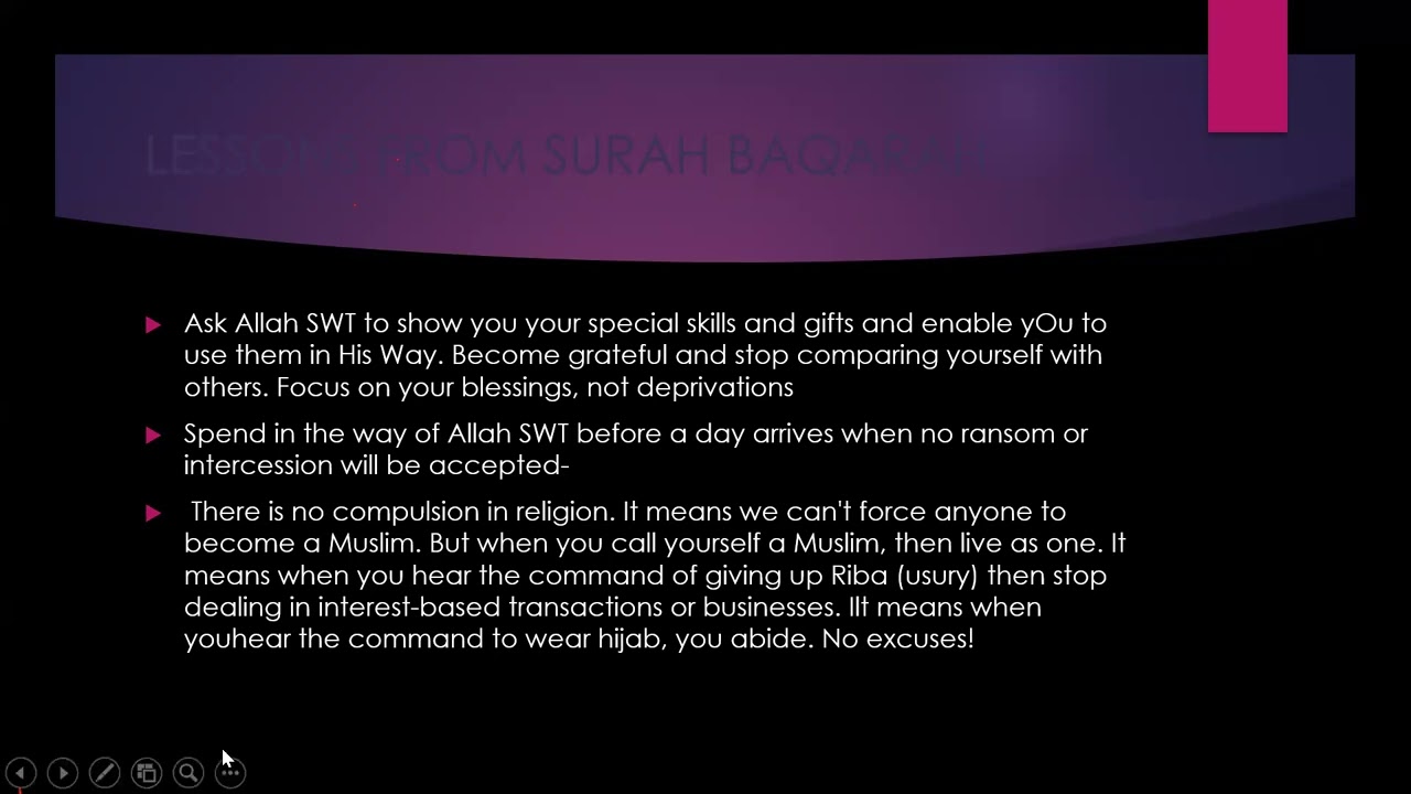 LESSONS FROM QURAN CLASS 11