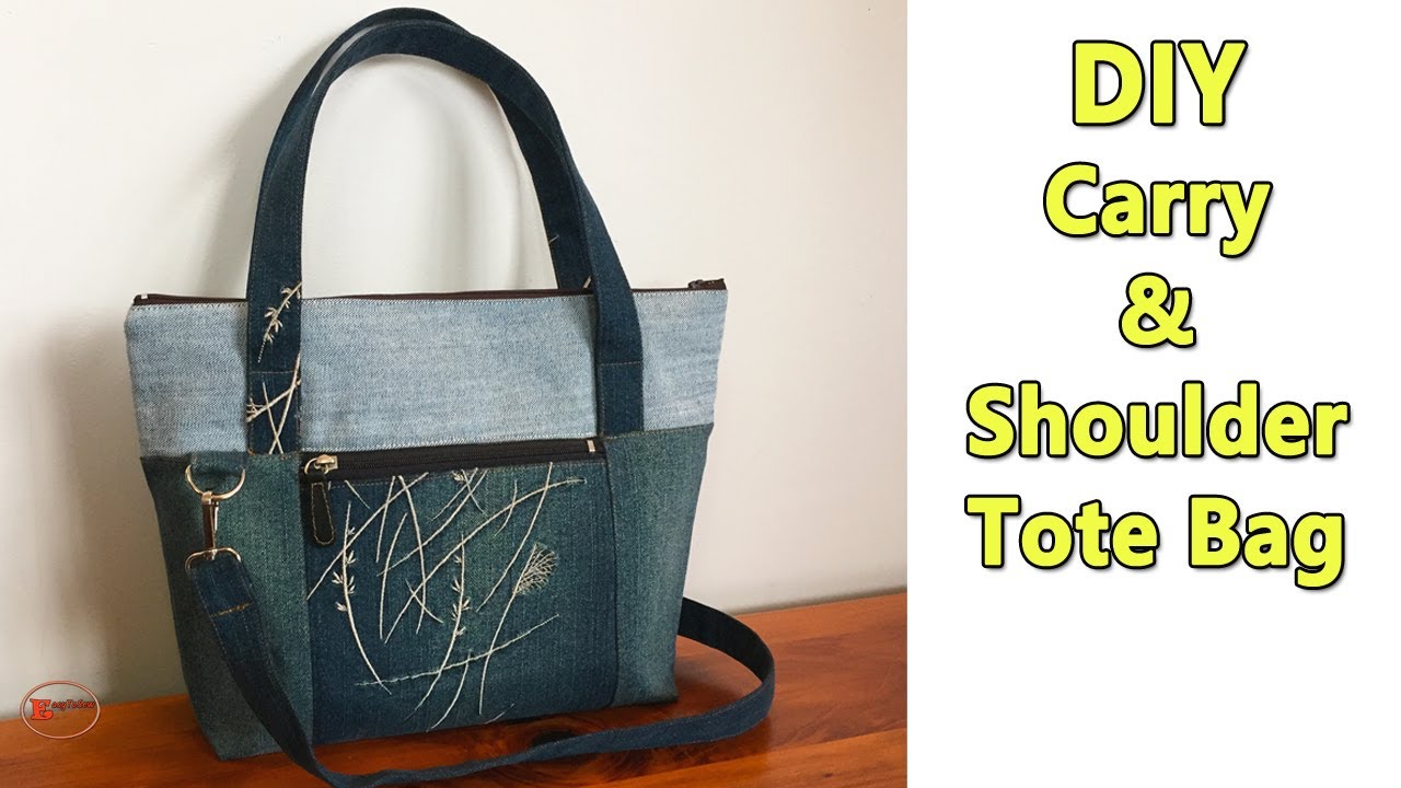 JEANS TOTE BAG TUTORIAL | DIY TOTE BAG | DIY BAG FROM OLD JEANS | RECYCLE JEANS INTO BAGS