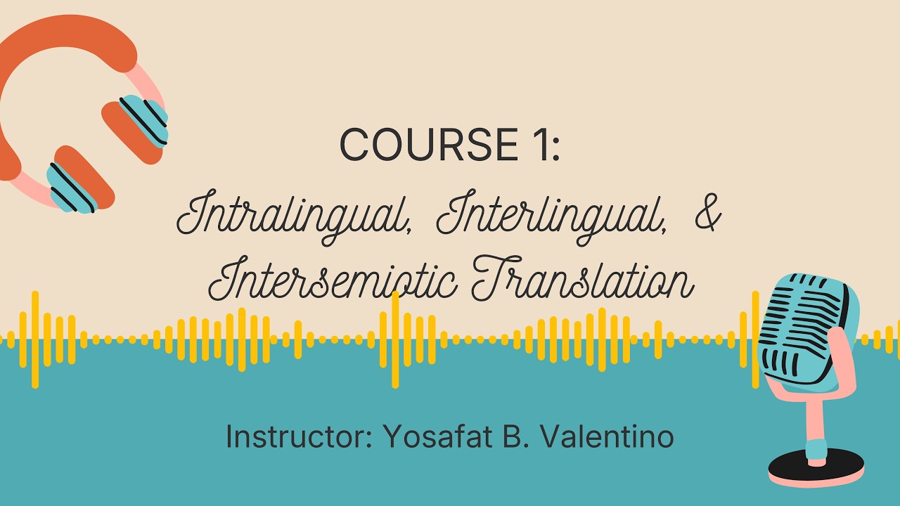 Course 1 Intralingual, Interlingual, & Intersemiotic Translation
