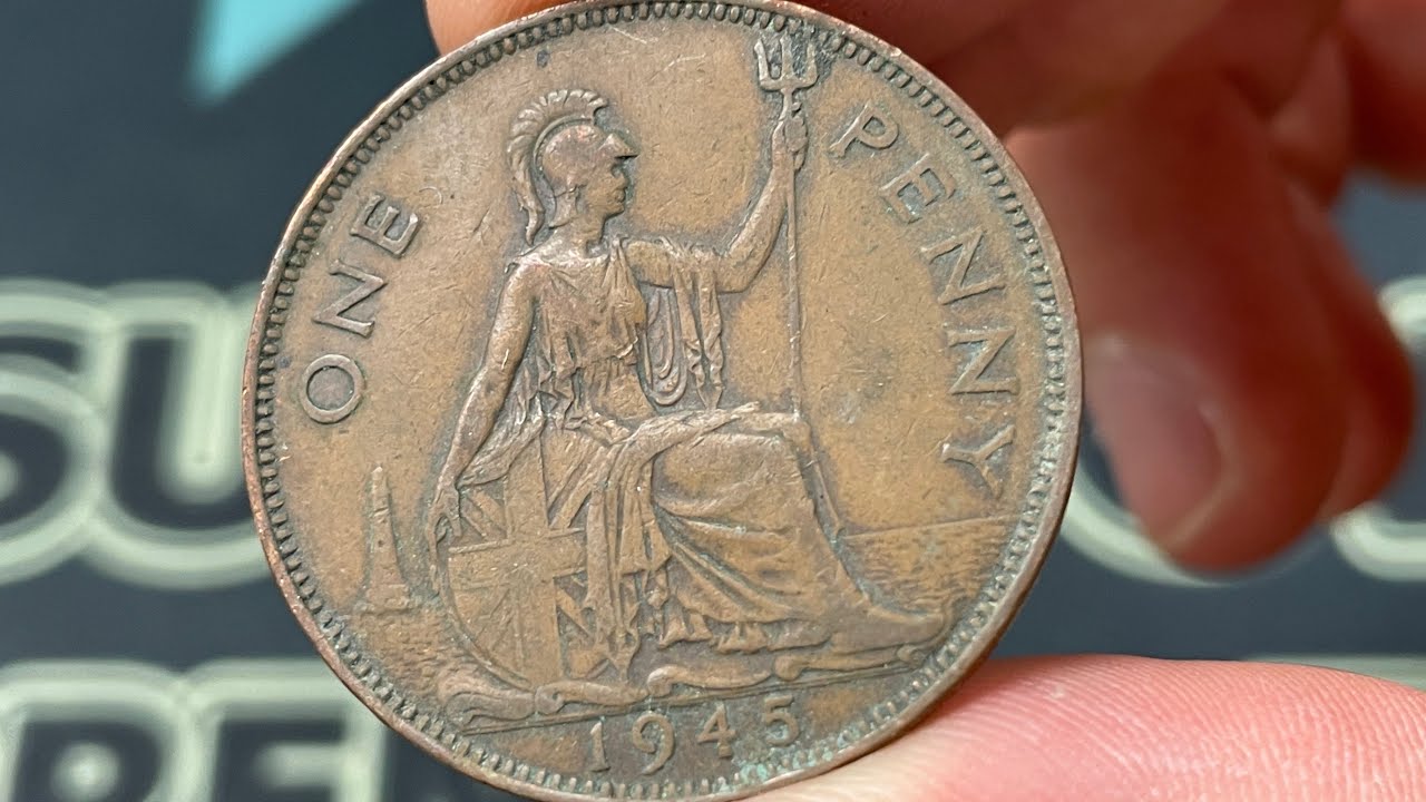 1945 United Kingdom One Penny Predecimal Coin &bull;&nbsp;Values, Information, Mintage, History, and More