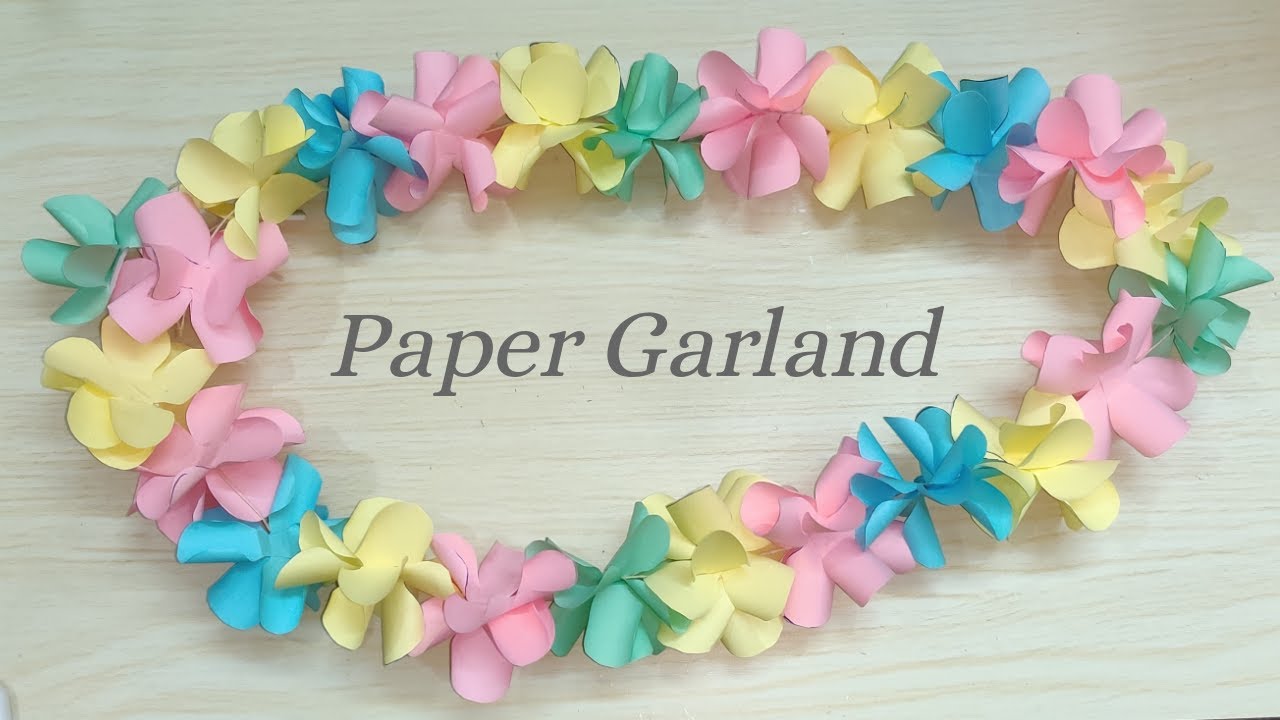 How to make Paper Garland || DIY Paper Flower Garland Tutorial|| Paper Crafts||