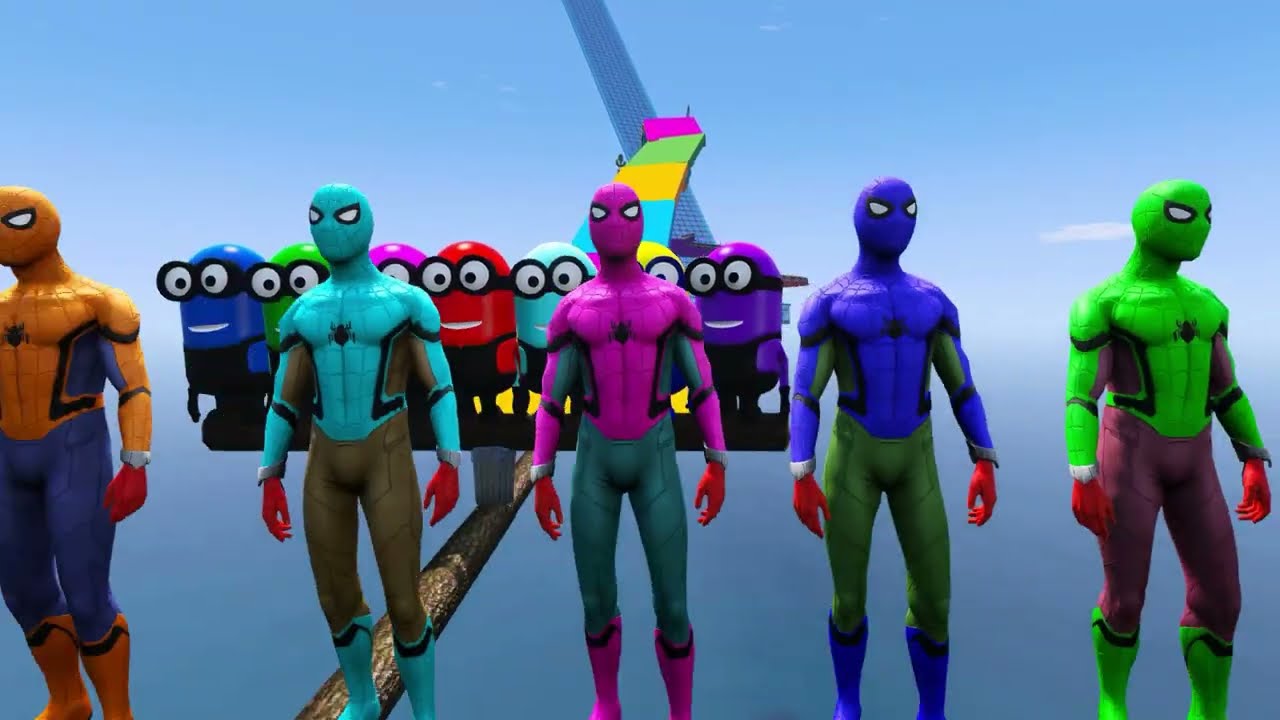 الرجل العنكبوت انقاذ باتمان Spider-Man Rescue batman vs iron man vs venom funny Game GTA 5 superhero