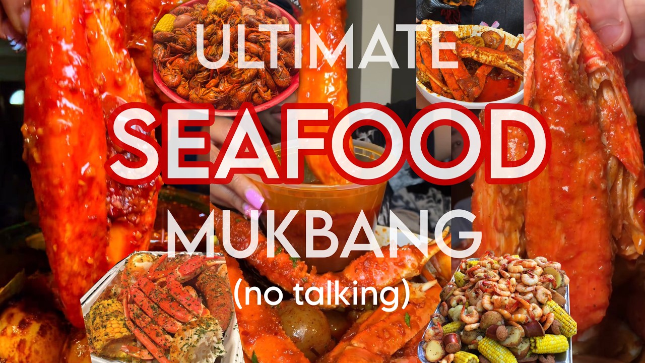 Seafood Mukbang ASMR 🦀🦐 | Satisfying Seafood No talking ASMR #seafoodboil #seafoodmukbang #asmr
