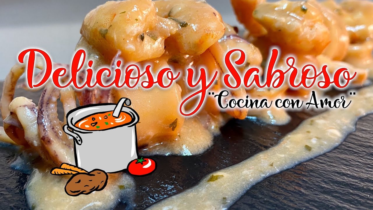 🦑 CALAMARES en SALSA de LANGOSTINOS 🦐 Alucinarás con esta RECETA 😋 Comida Casera 🤤