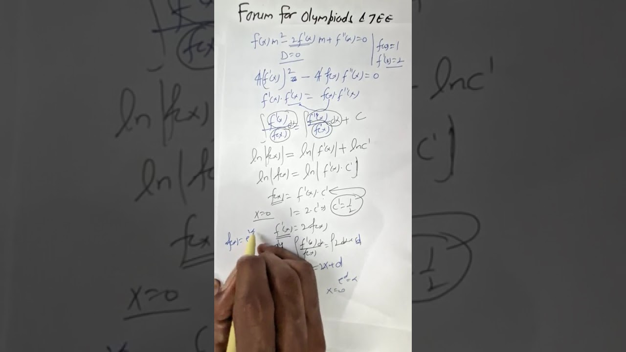 JAN 21 2026 M Let f:R→R be a twice differentiable function...quadratic.. f(x)m²-2f'(x)m+f''(x)=0..