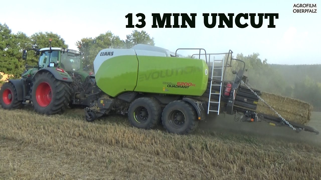 Claas Quadrant 5200 FC Evolution -Stroh pressen mit Fendt Vario 728 -LU Spitzner - UNCUT