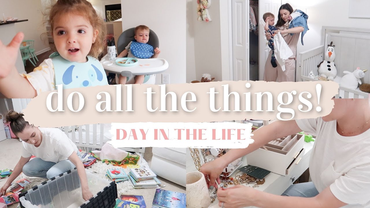 PRODUCTIVE DAY IN THE LIFE OF A MOM ✨| book decluttering + jewelry organization | KAYLA BUELL