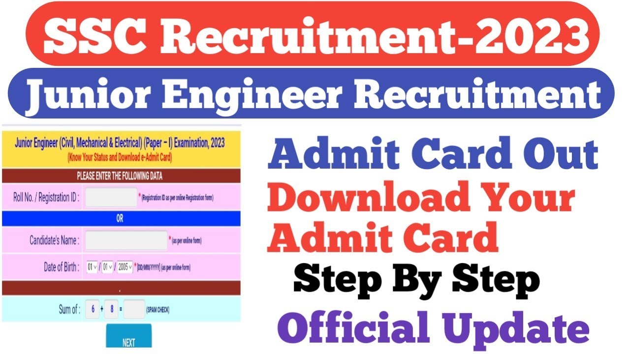 SSC JE Admit Card Out||All Regions||Download Your Admit Card||Step By Step||Official Update
