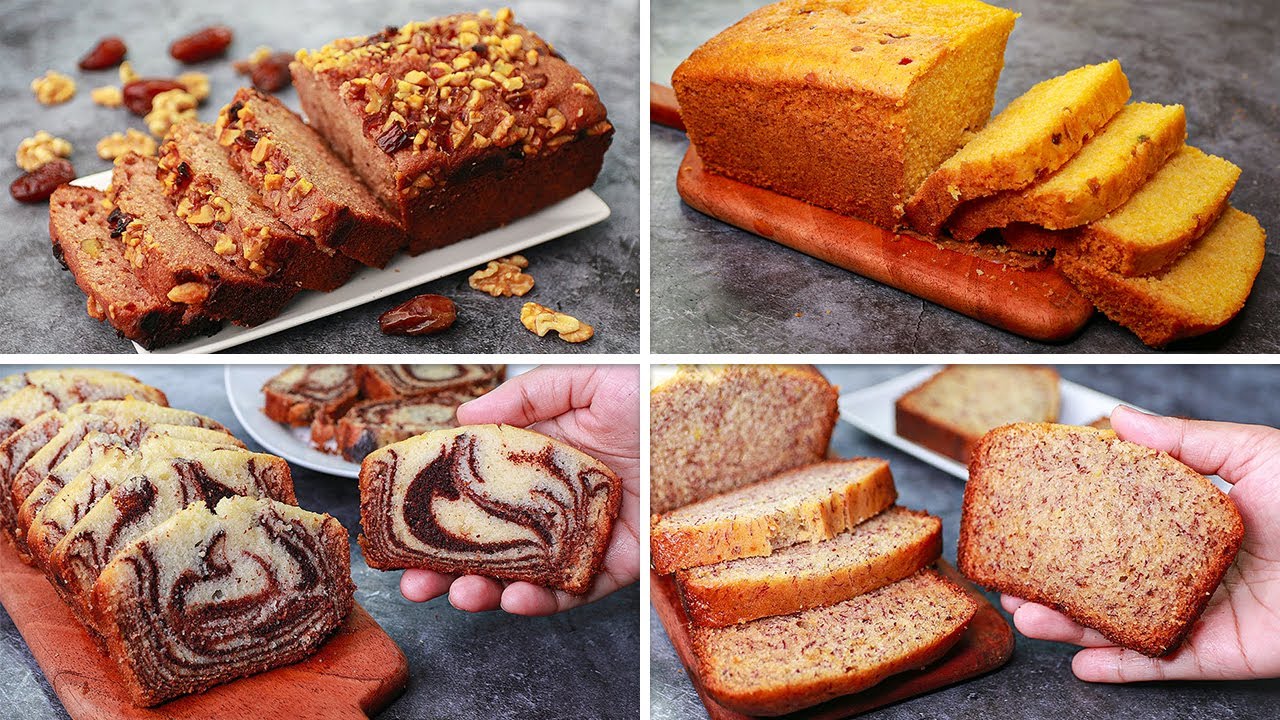 4 Easy Tea Time Cake Recipe | Eggless & Without Oven | Yummy