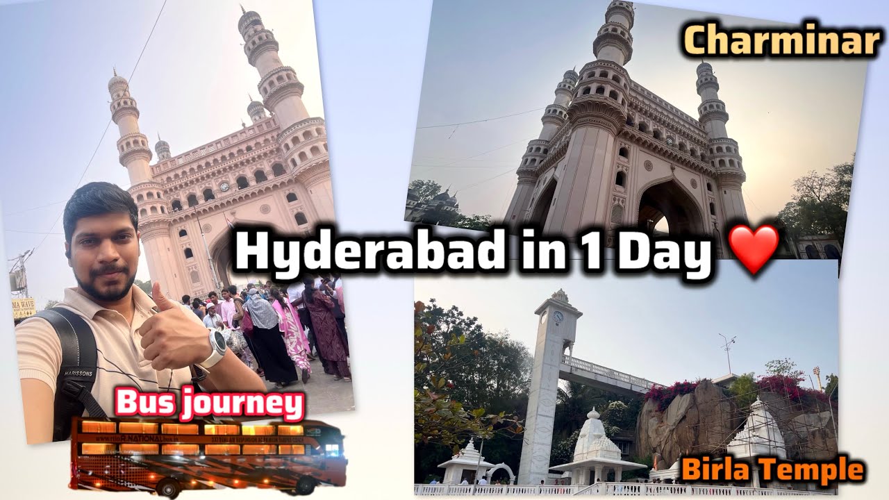 Mumbai to Hyderabad Bus Journey 🚌 | Charminar & Birla Mandir🛕
