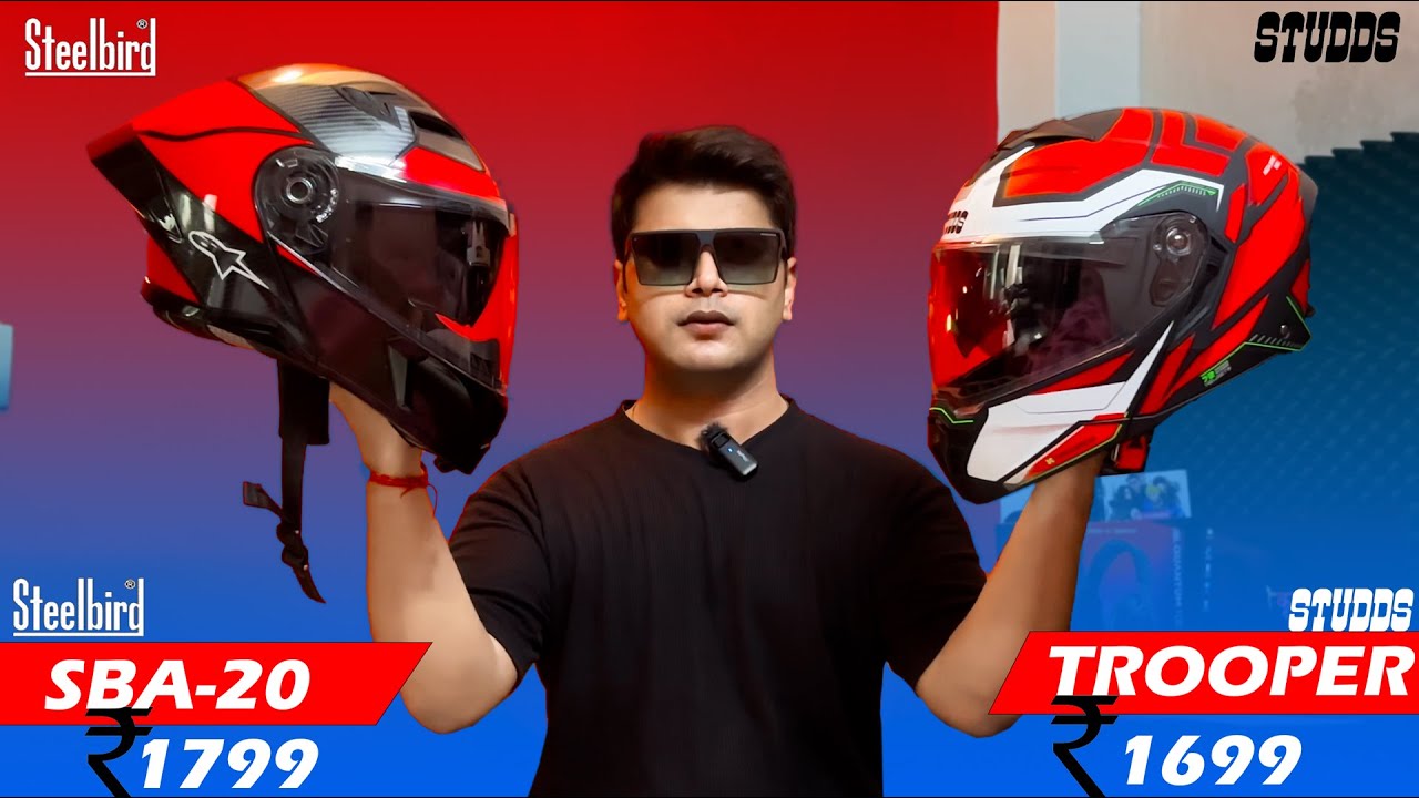 Best Flip-up Modular Helmet😍 Steelbird SBA 20 7 Wings vs Studds Trooper | Best Helmet Under 2000