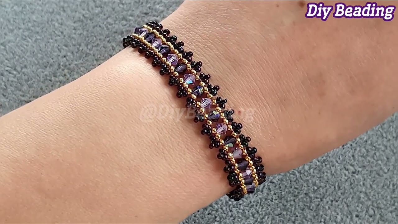 Crystals bracelet/Simple and elegant bracelet/Easy bracelet  making at home/Handmade/Diy Beading