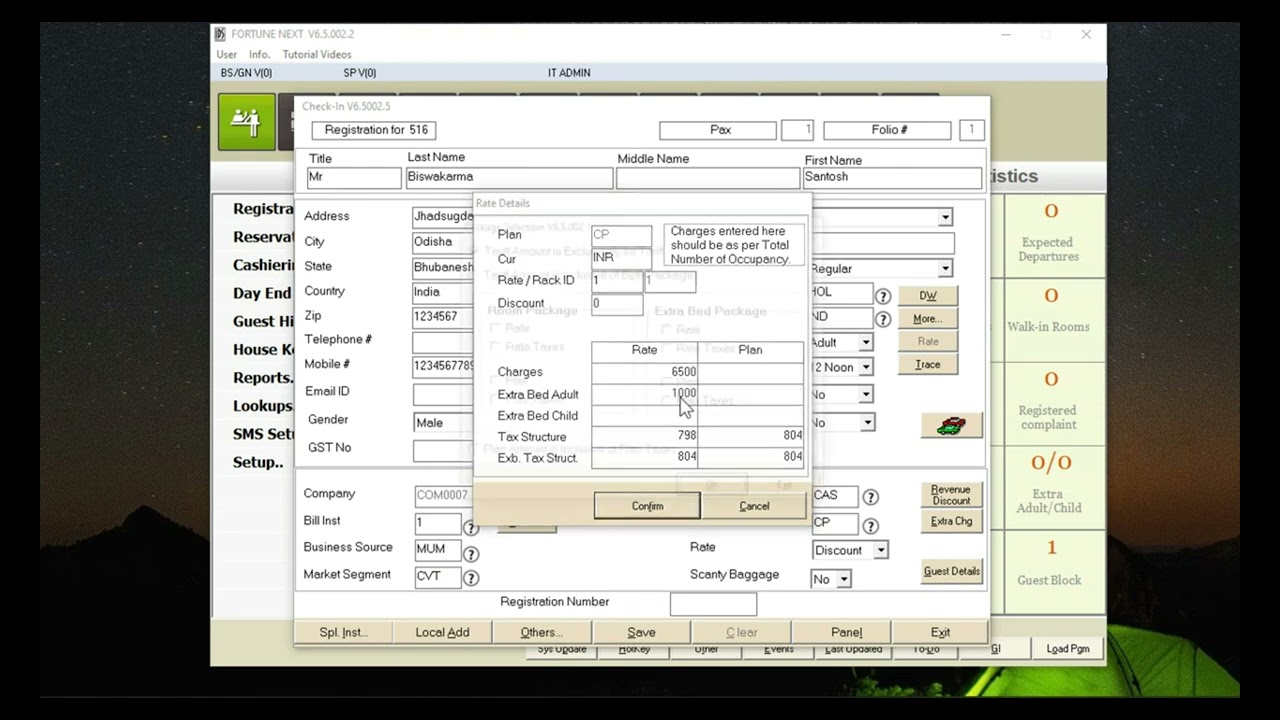 How to do Reservation Check In for single room in IDS 6.5 & 7.0 Software