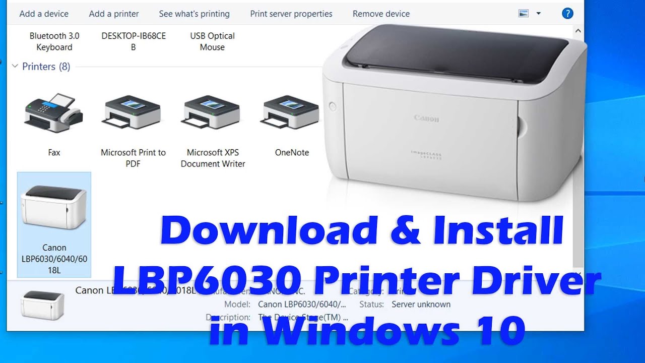 Как установить драйвер принтера Canon LBP 6030 в Windows 10
