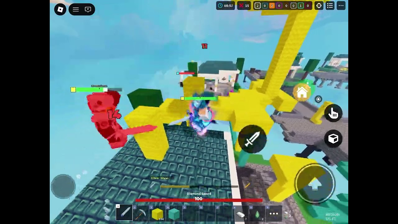 Jugando bedwars con mi amigo