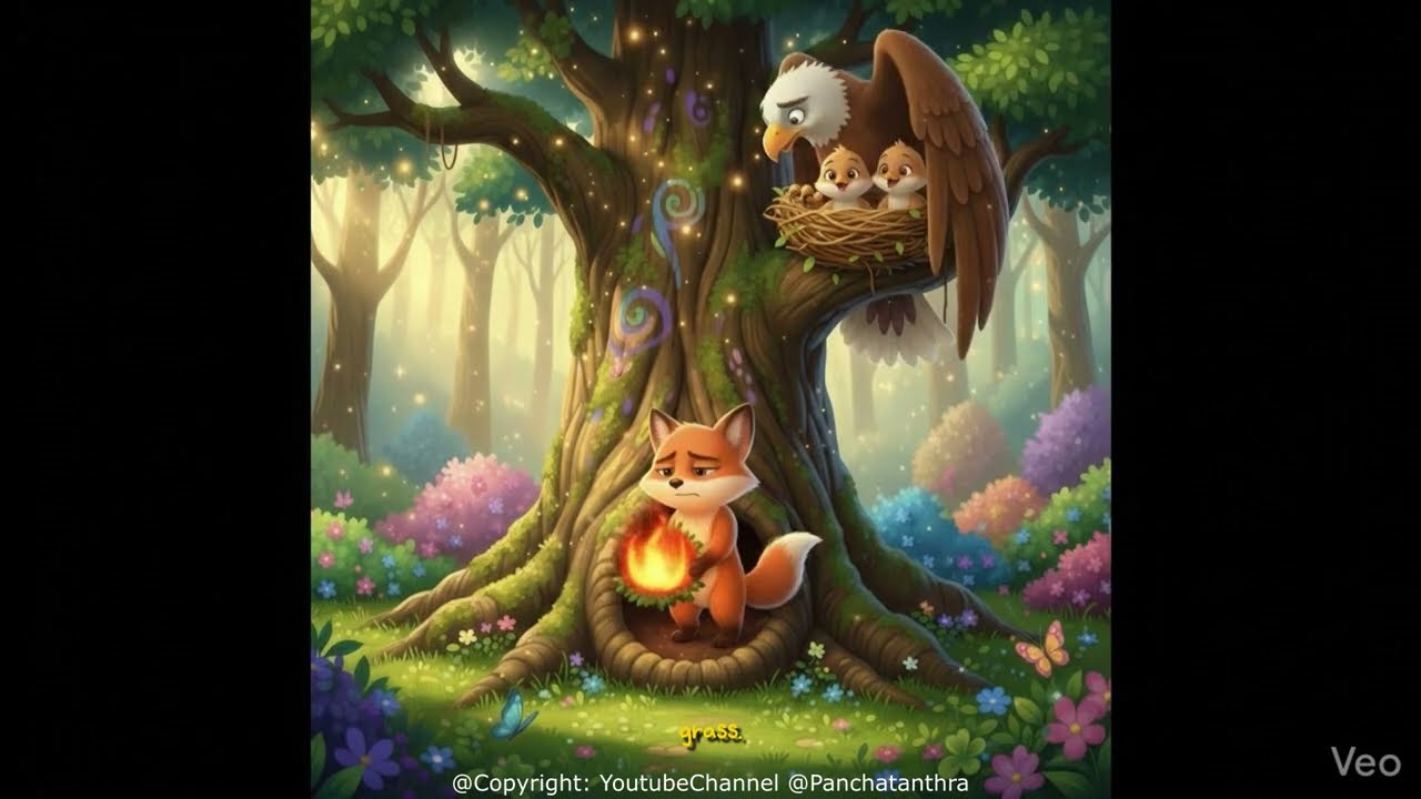 🦊🦅 The Fox and the Eagle – a beautiful moral story for kids 💖 | #Panchatantra | #Panchatanthra