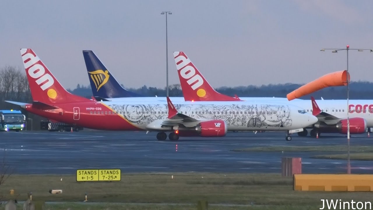 PSV Charter 2x Corendon Boeing 737 MAX9's landing at Newcastle Airport
