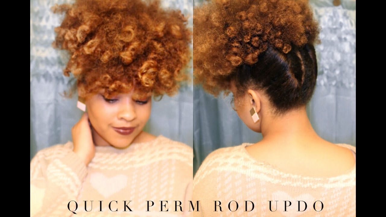 Perm Rod Updo | 4A Natural Hair