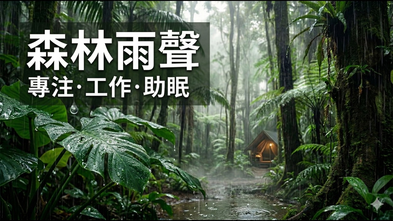 【專注力提升】Rain Sounds 森林雨聲白噪音1小時 🌧️📖🎧😴｜適合讀書、工作、助眠的安靜時光