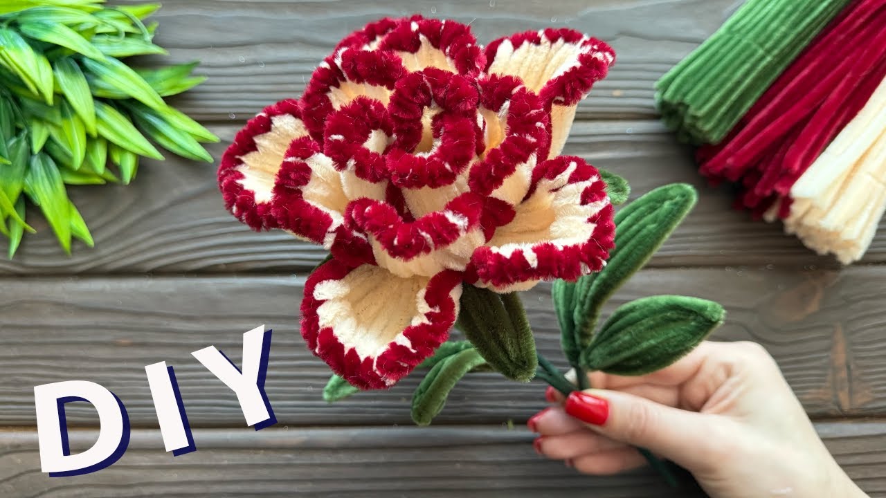 How to Make Rose from Chenille Stems Pipe Cleaner Flowers