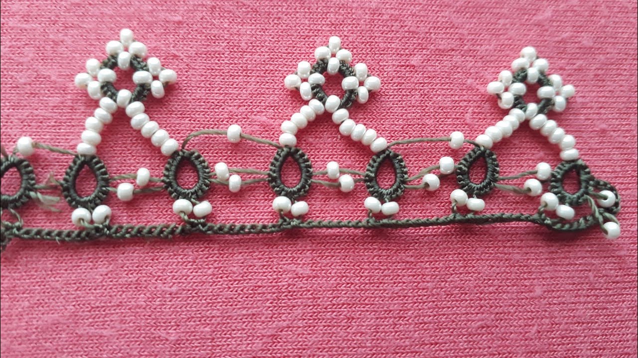 Kum Boncuklu Tek Mekik Oyası(Modeli) Yapılışı