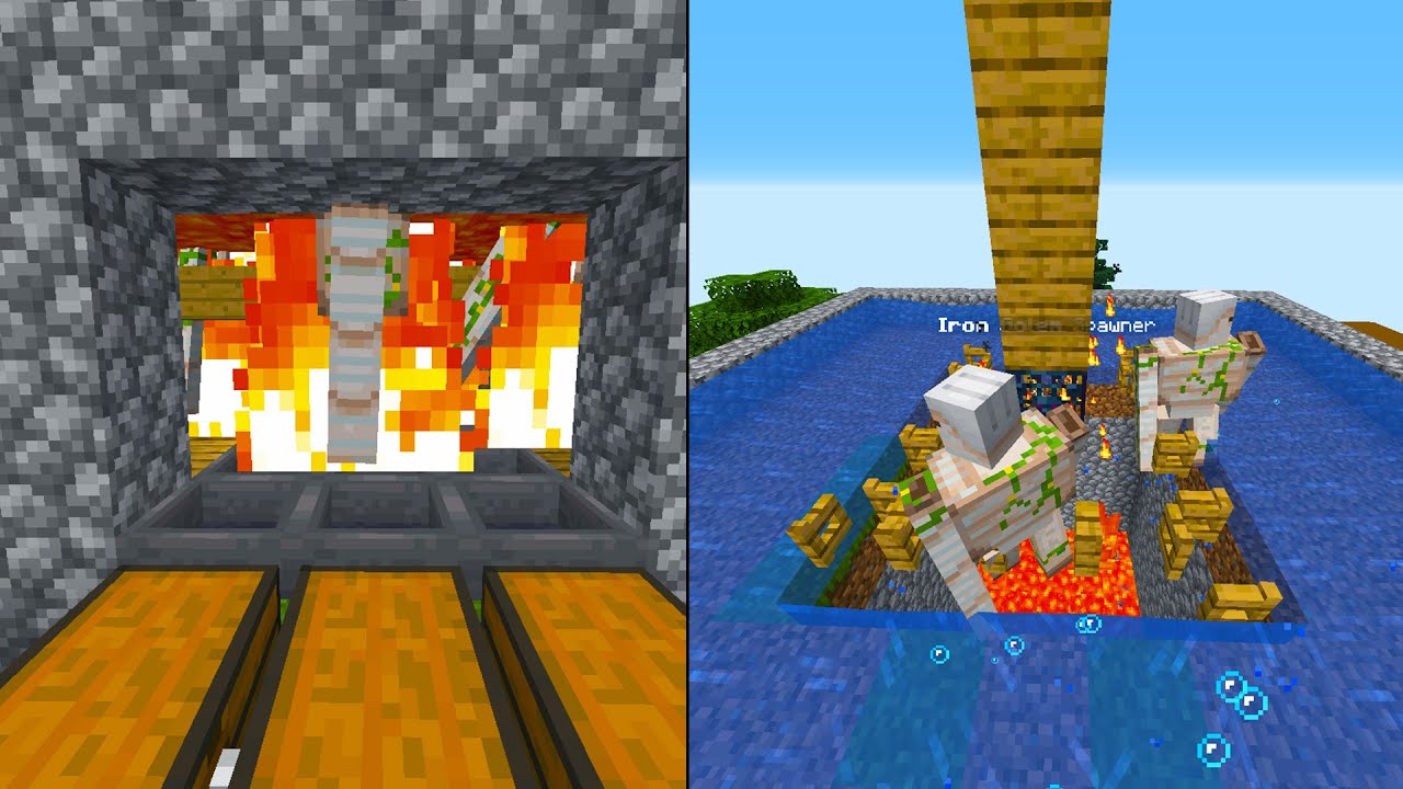 IRON GOLEM FARM! ONEINDIG VEEL IRON! - Minecraft Skyblock 1.16