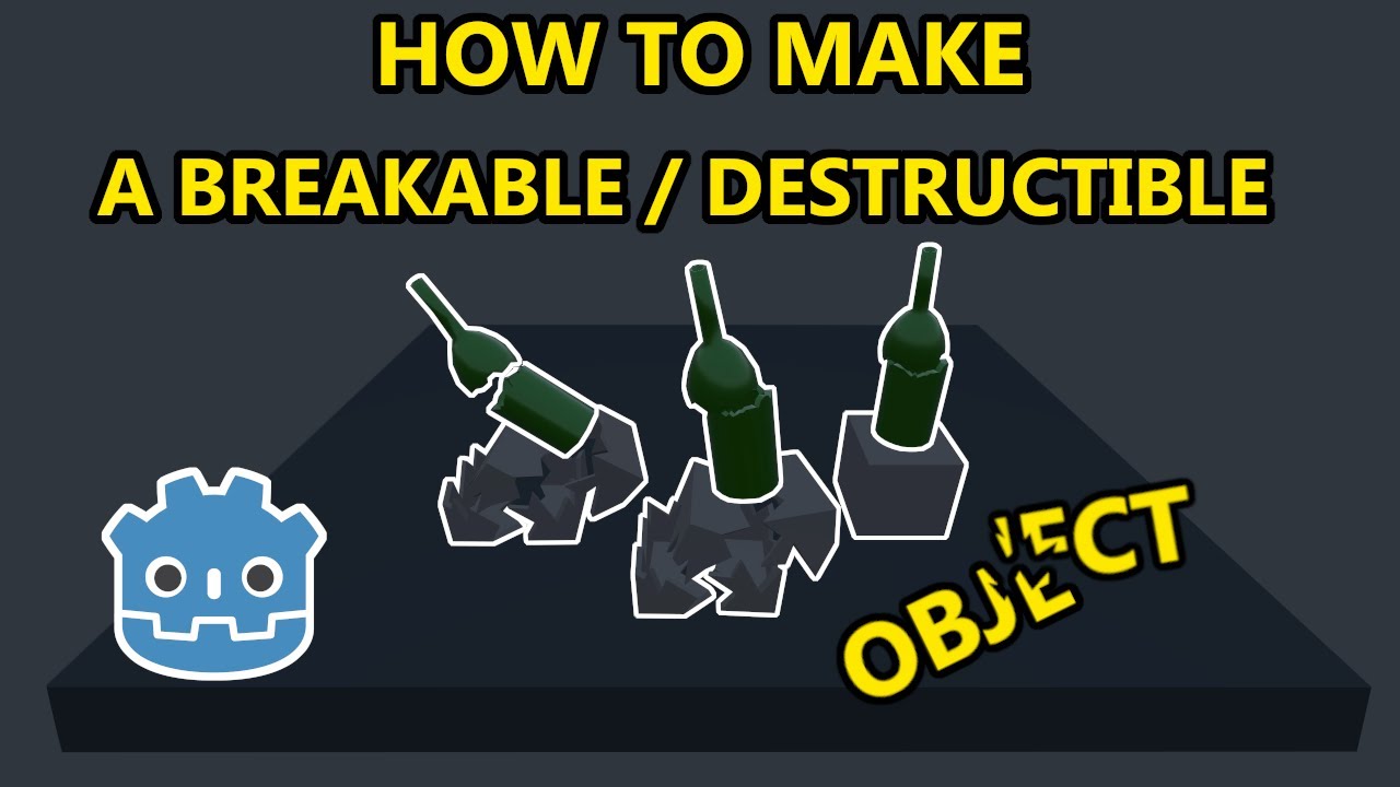 How to make a 3D BREAKABLE / DESTRUCTIBLE object in Godot 3.5 under 1 min.