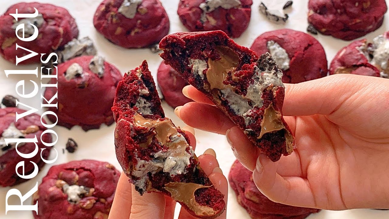 افضل وصفة ريد فلفت كوكيز (جدا لذيذة)Red velvet New York cookie (Extremely delicious)