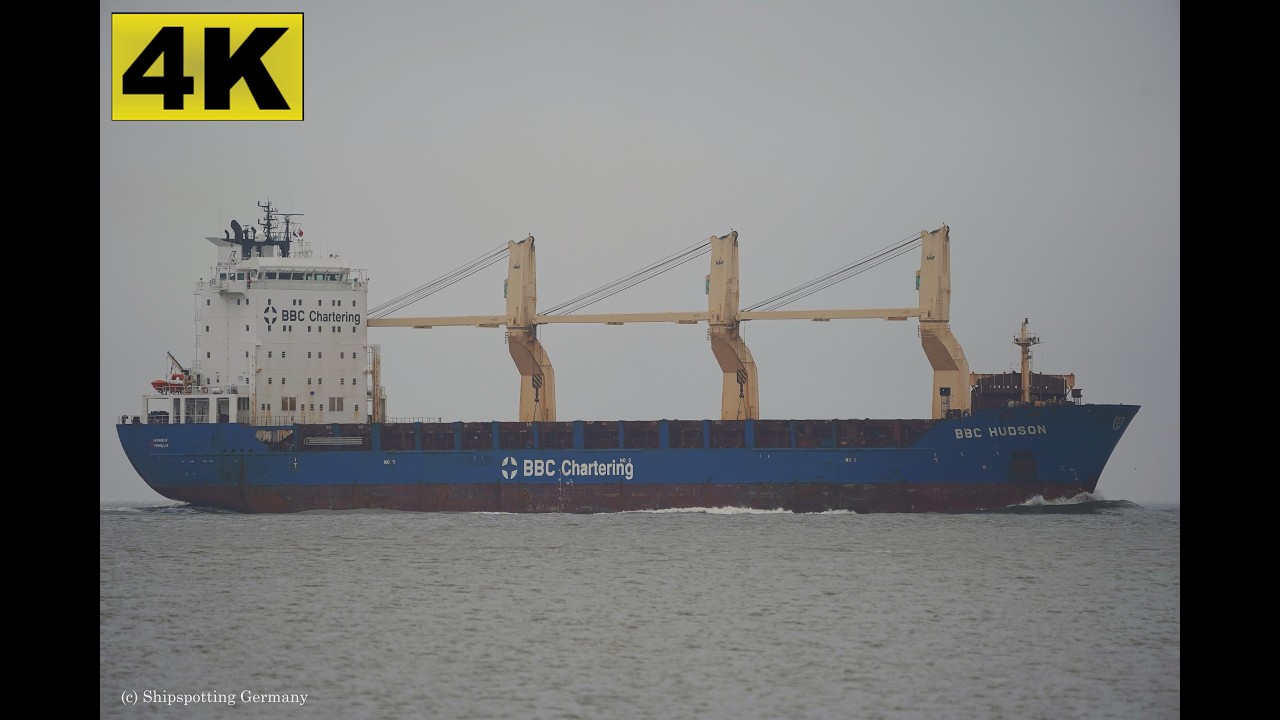 BBC HUDSON - Shipspotting Germany 🇩🇪 IMO 9435868 - River Elbe near City Otterndorf - 4K VIDEO