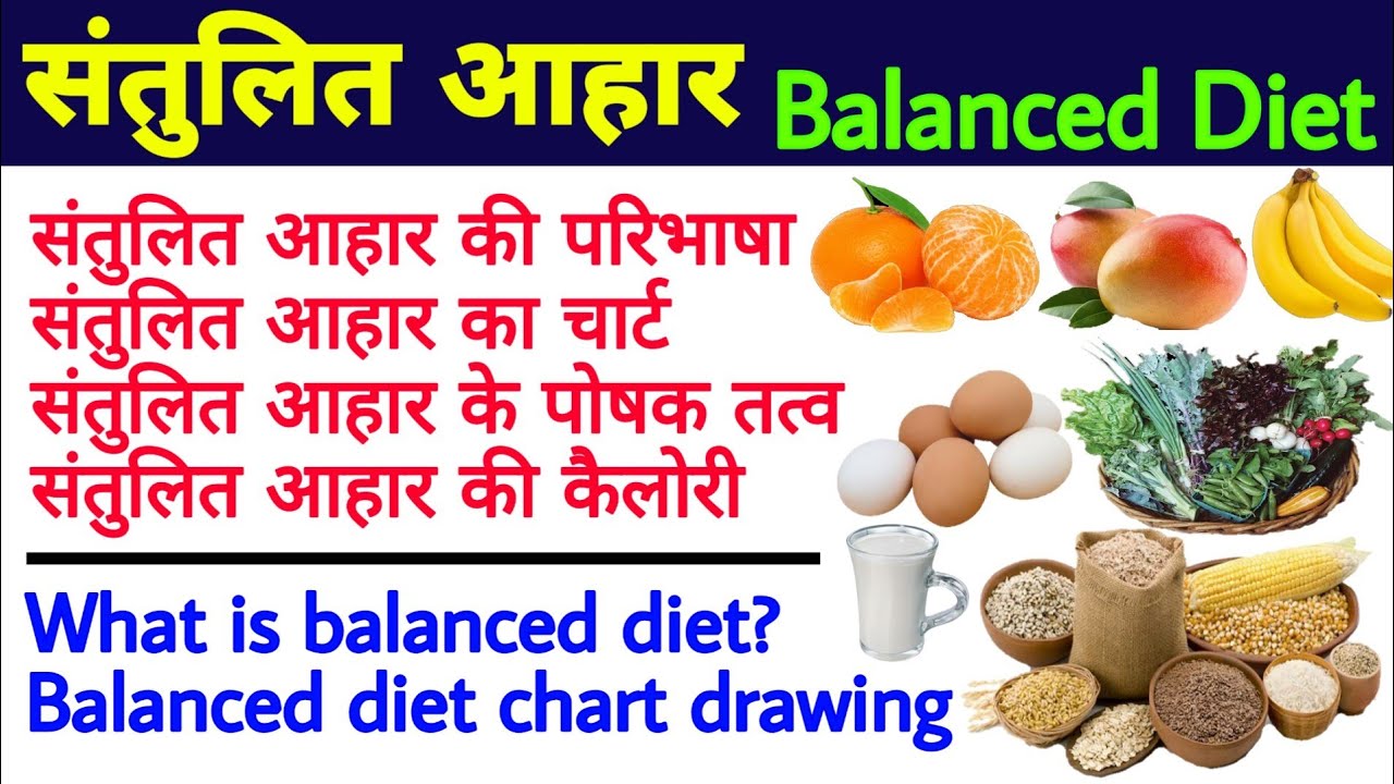 संतुलित आहार किसे कहते हैं | santulit aahar ka chart | balanced diet in hindi | balanced diet