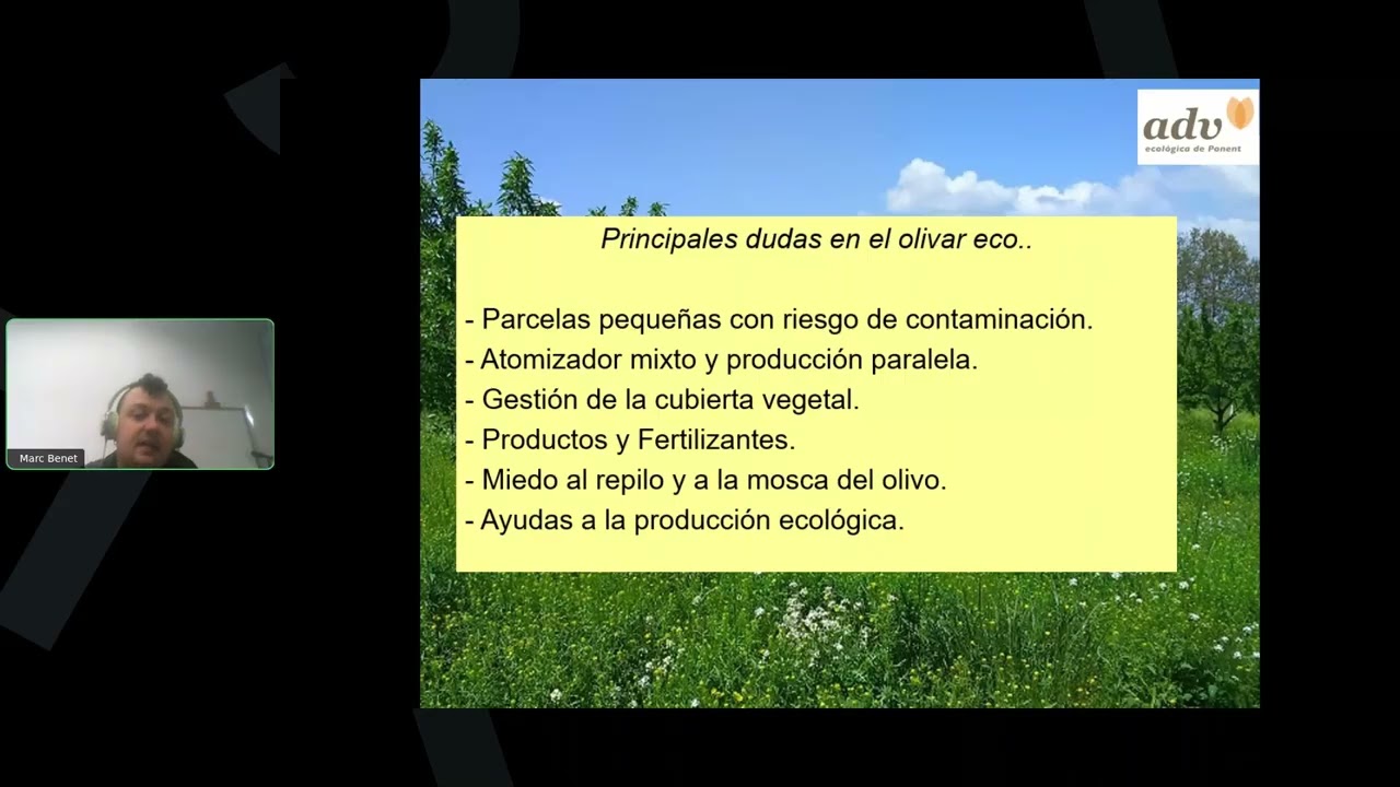 Webinar 2025: Olivar en producción ecológica
