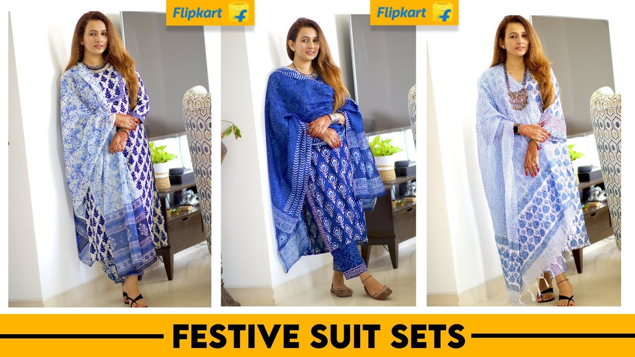 Best Diwali Kurta Set Haul Indigo Colour Collection From Klosia (Flipkart)