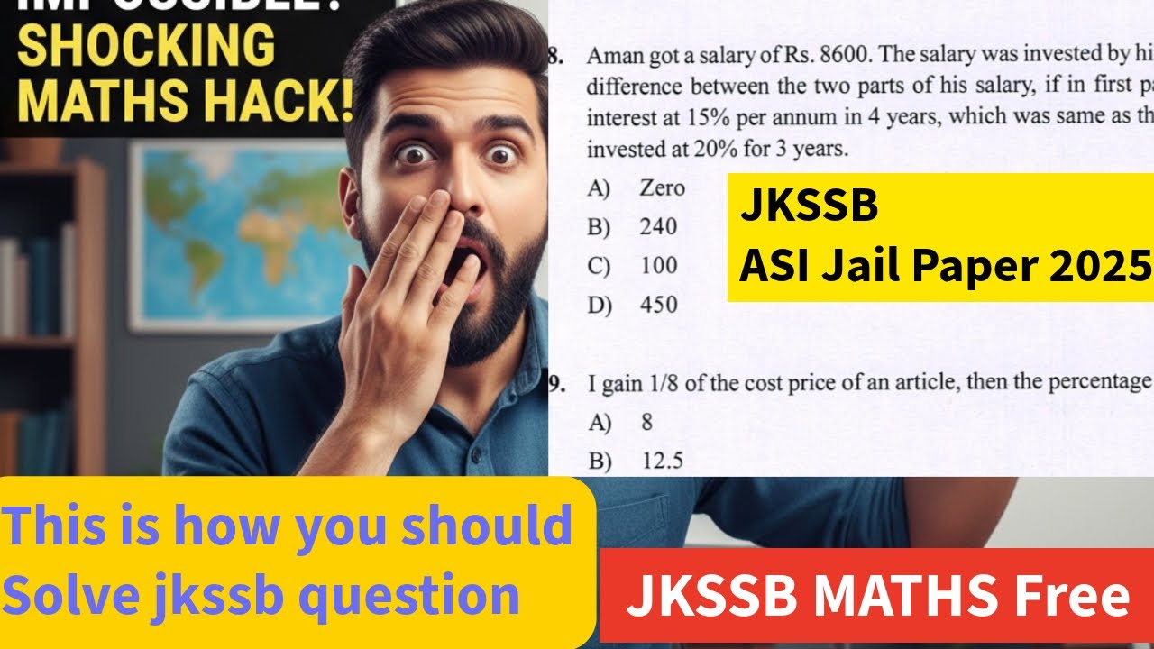 JKSSB Maths Assistant Superidentent paper 2025 
