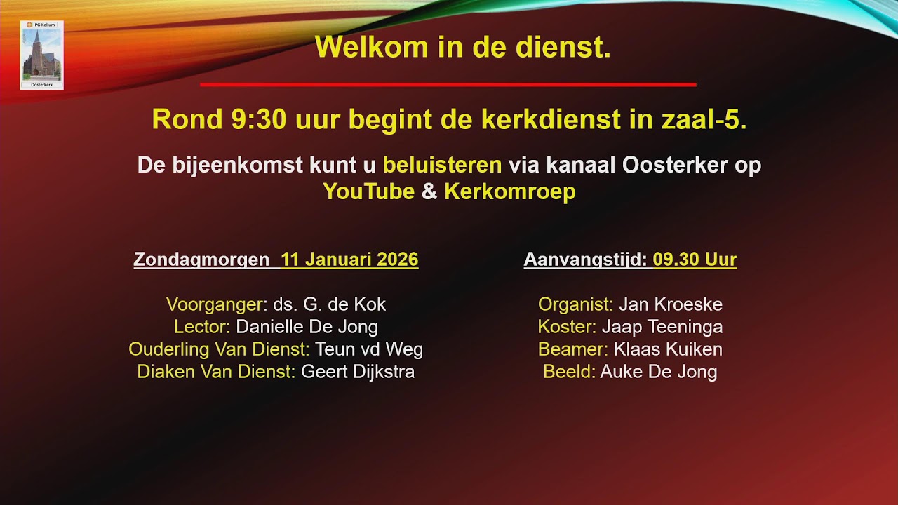 Live uitzending Oosterkerk