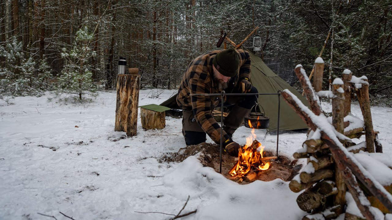 Cztery pory bushcraftu: zima #bushcraft #notalking #wintercamping