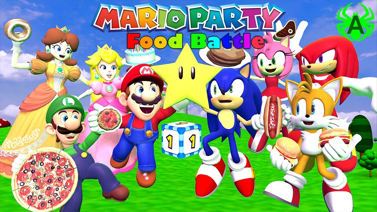 Super Mario Food Party with Sonic