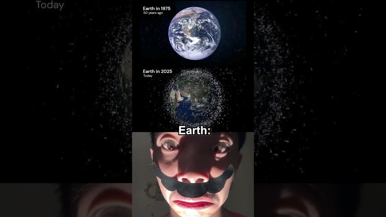 Earth in space in 1975 and Earth in space today #shorts