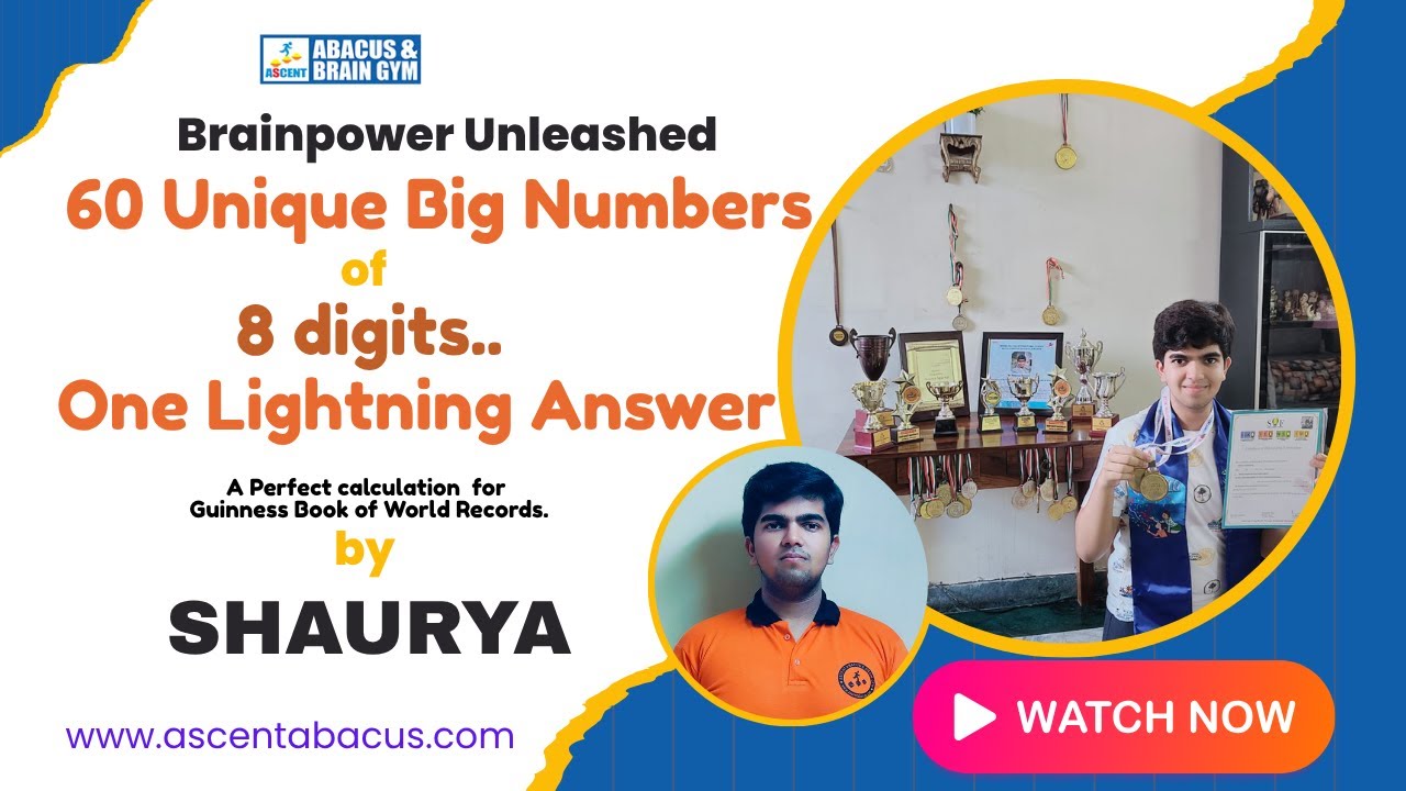 Shaurya Agarwal’s lightning-fast brainpower! A proud Ascent Abacus moment. |