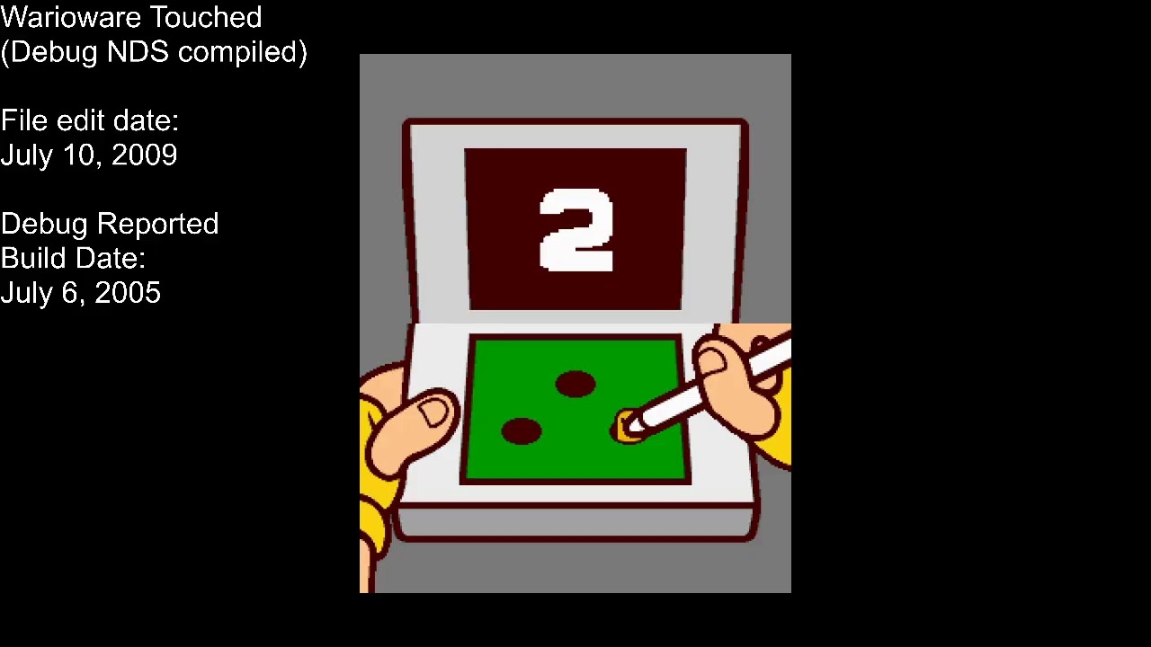 Leaks - NDS Pyoro, Paper Plane, and Warioware Touched! Debug