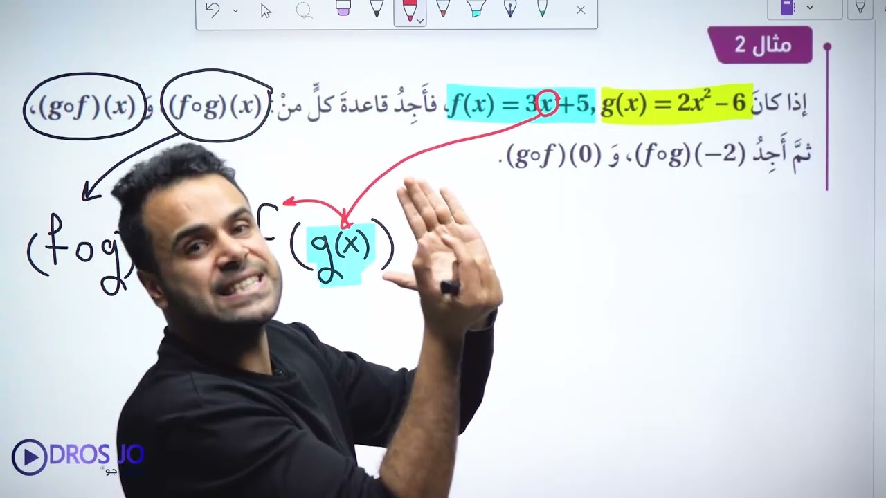 تركيب الاقترانات 2الصف العاشر   الاستاذ منذر ابو عواد