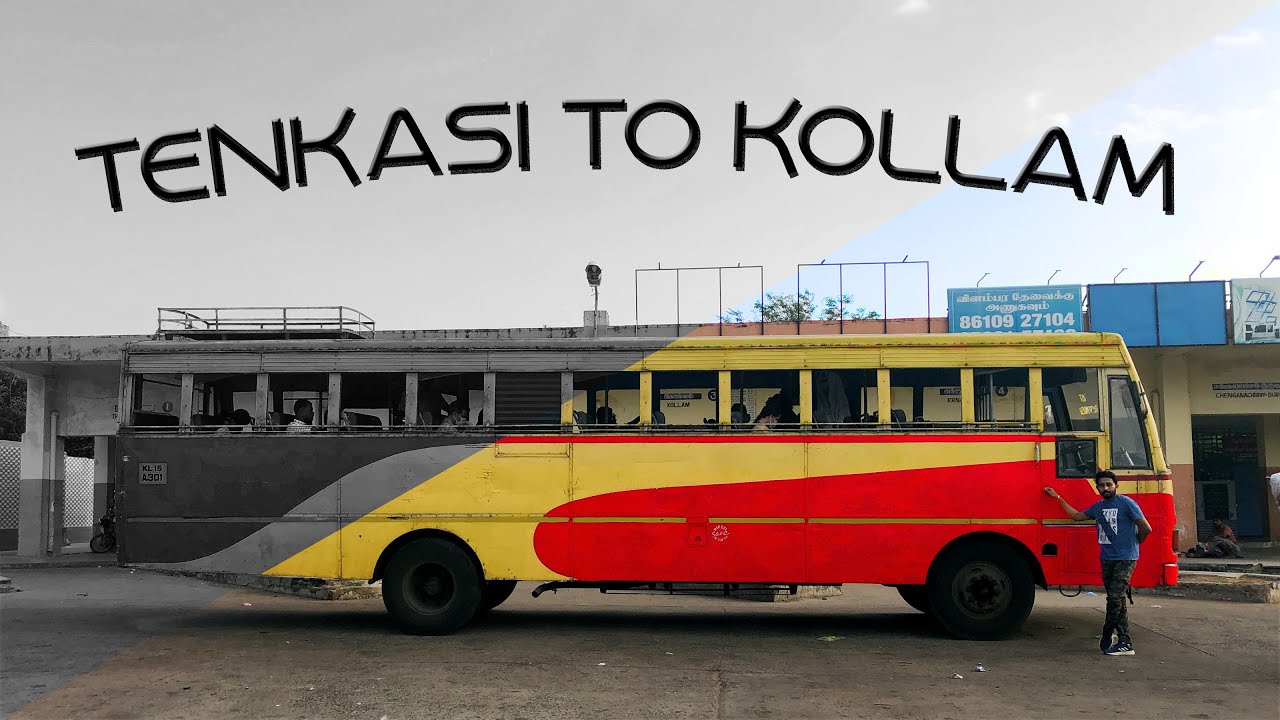 Tenkasi to Kollam || Kerala (KSRTC) RTC Fast Passenger Bus Cabin Ride