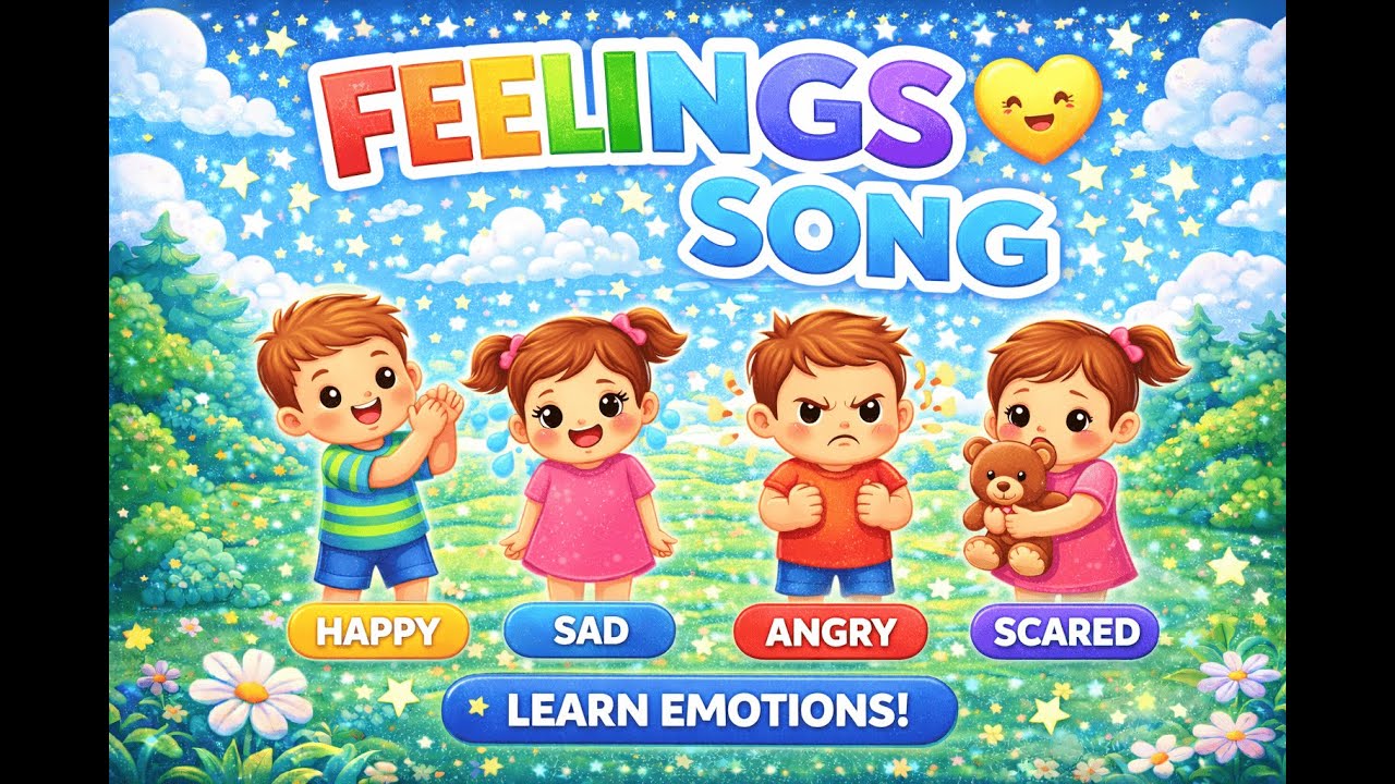 Feelings Song for Kids 😊 | Learn Emotions for Toddlers | Nursery Rhymes & Preschool Songs