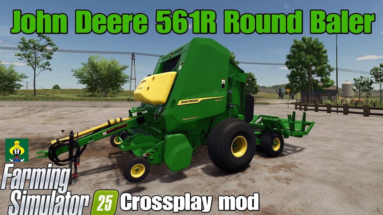 John Deere 561R Round Baler / FS25 crossplay mod