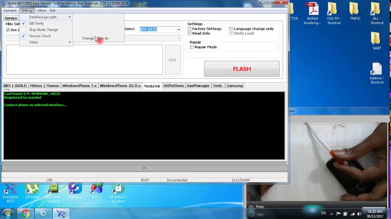 nokia 1035 dead blinking flash solution