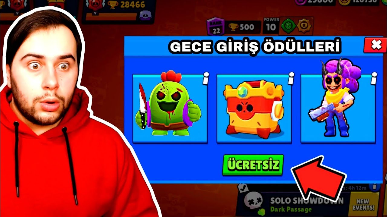GECE BRAWL STARS GİRDİM ÜCRETSİZ KUTU GELDİ OYUN BOZULDU 😲 EN KORKUNÇ KARAKTERLER GELDİ!!!!! PARODİ