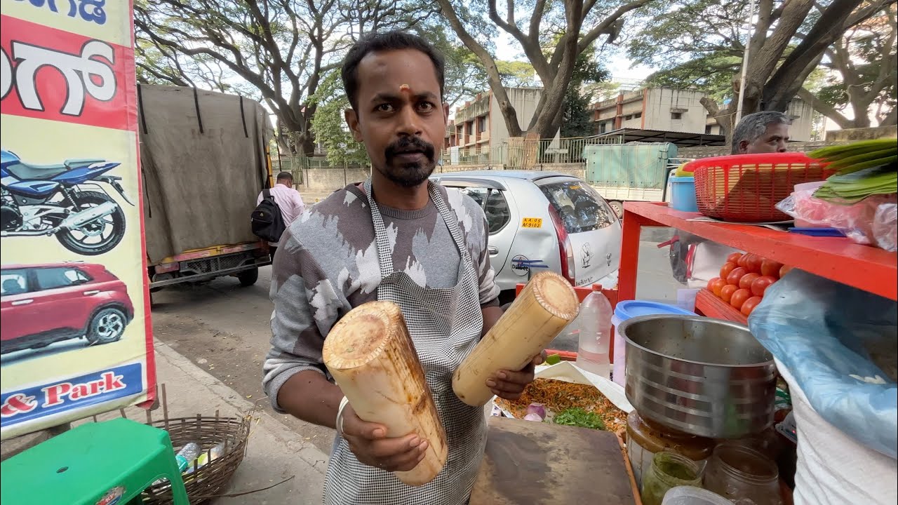 Unusual BANANA STEM Chaat Masala of South India | Indian Street Food